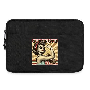 Stärke starke coole Frau Rockabilly Geschenk - Laptoptasche 13" - Schwarz - Vorne