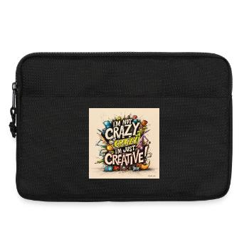 Je ne suis pas fou, je suis juste créatif - Sacoche pour ordinateur portable 13 pouces - noir - Devant
