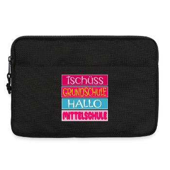 TSCHÜSS GRUNDSCHULE HALLO MITTELSCHULE - Laptoptasche 13" - Schwarz - Vorne