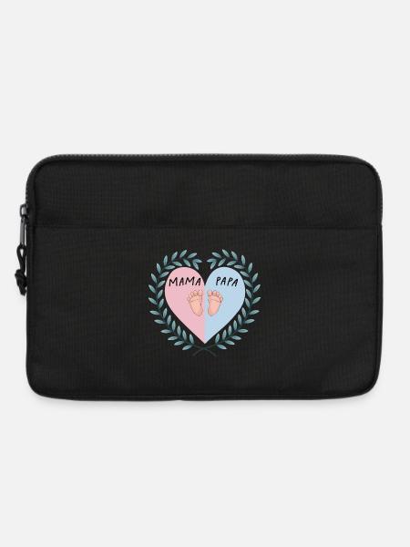 Mom & Dad Heart with Baby Feet - Laptop bag 13" - black