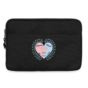 Herz-Baby-Füße-Design, Russische Familie - Laptoptasche 13" - Schwarz - Vorne