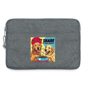 Comic Dogs - Nous pouvons partager si vous le souhaitez - Sacoche pour ordinateur portable 13 pouces - gris chiné - Devant