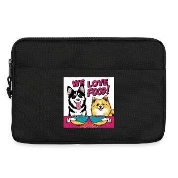 Comic Dogs - We Love Food - Laptop bag 13" - black - Front