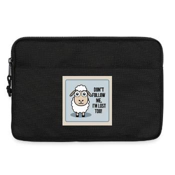 Sheep "Don t follow me - i m lost too!" - Laptop bag 13" - black - Front