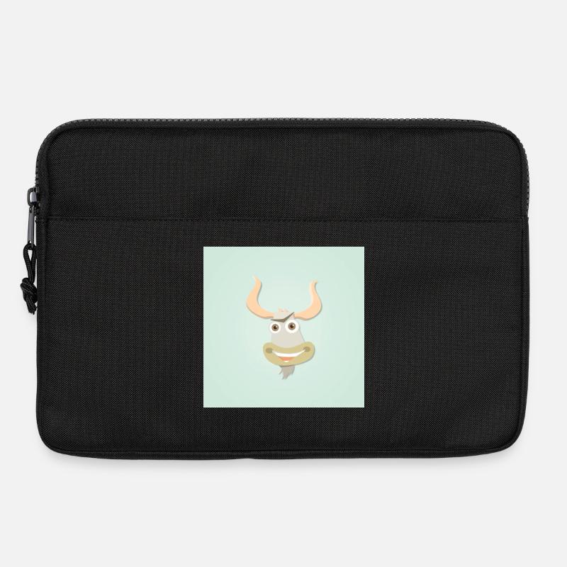 Fröhliche Illustration eines Yakkopfes - Laptoptasche 13" - Schwarz