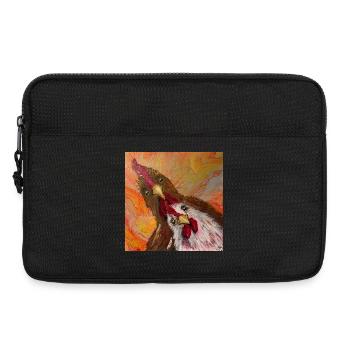 Hahn und Huhn - Laptoptasche 13" - Schwarz - Vorne