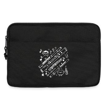 Flöte Cartoon Look - Laptoptasche 13" - Schwarz - Vorne