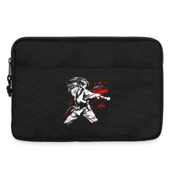 Weibliche Karateka Zeichnung - Laptoptasche 13" - Schwarz - Vorne