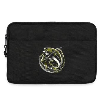 Pêche Pêcheur Morue Poisson Géant Vert Olive Cadeau - Sacoche pour ordinateur portable 13 pouces - noir - Devant