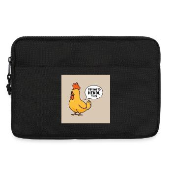 Huhn "Trying to hendl this" - Laptoptasche 13" - Schwarz - Vorne