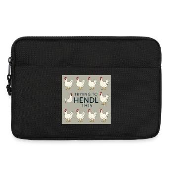 Hühner "Trying to Hendl this" - Laptoptasche 13" - Schwarz - Vorne