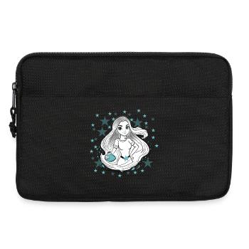 Signe du zodiaque Verseau Femme Fille - Sacoche pour ordinateur portable 13 pouces - noir - Devant