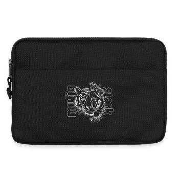 Tiger + Löwe „MUTIG UND STARK“ - Laptoptasche 13" - Schwarz - Vorne