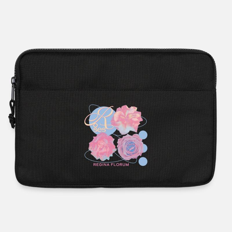 Regina Florum – Ausgefallenes Rosendesign - Laptoptasche 13" - Schwarz