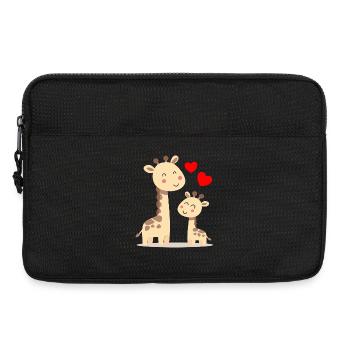 Bébé Girafe avec Maman Girafe - Sacoche pour ordinateur portable 13 pouces - noir - Devant