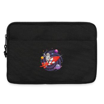 Der Astronaut und die rote Rakete im All. - Laptoptasche 13" - Schwarz - Vorne