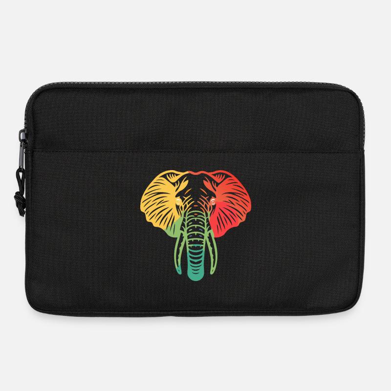 Elefantenkopf bunt - Laptoptasche 13" - Schwarz