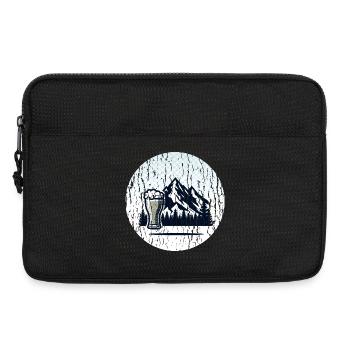 Paysage de montagne avec verre à bière - Sacoche pour ordinateur portable 13 pouces - noir - Devant