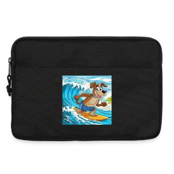 The Dog Surfer - Laptop bag 13" - black - Front
