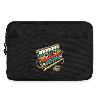 Vintage-Kassette - Laptoptasche 13" - Schwarz - Vorne