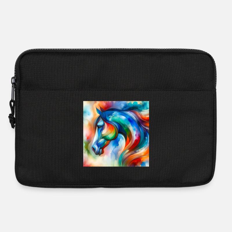 Pferdeportrait abstrakt - Laptoptasche 13" - Schwarz