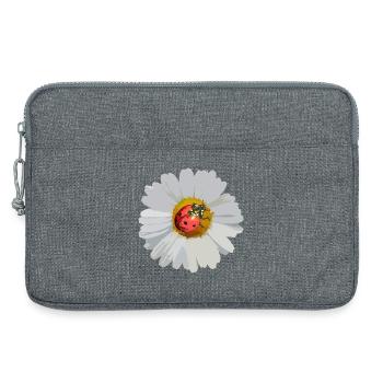 Marguerites avec motif coccinelle - Sacoche pour ordinateur portable 13 pouces - gris chiné - Devant