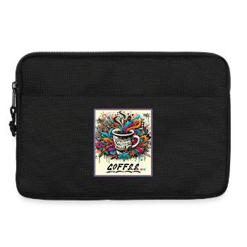Kaffee Graffiti Explosion - Laptoptasche 13" - Schwarz - Vorne