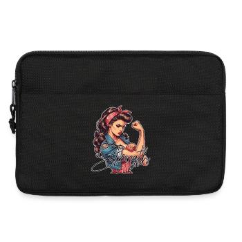 Strength Strong Woman Rockabilly Gift - Laptop bag 13" - black - Front