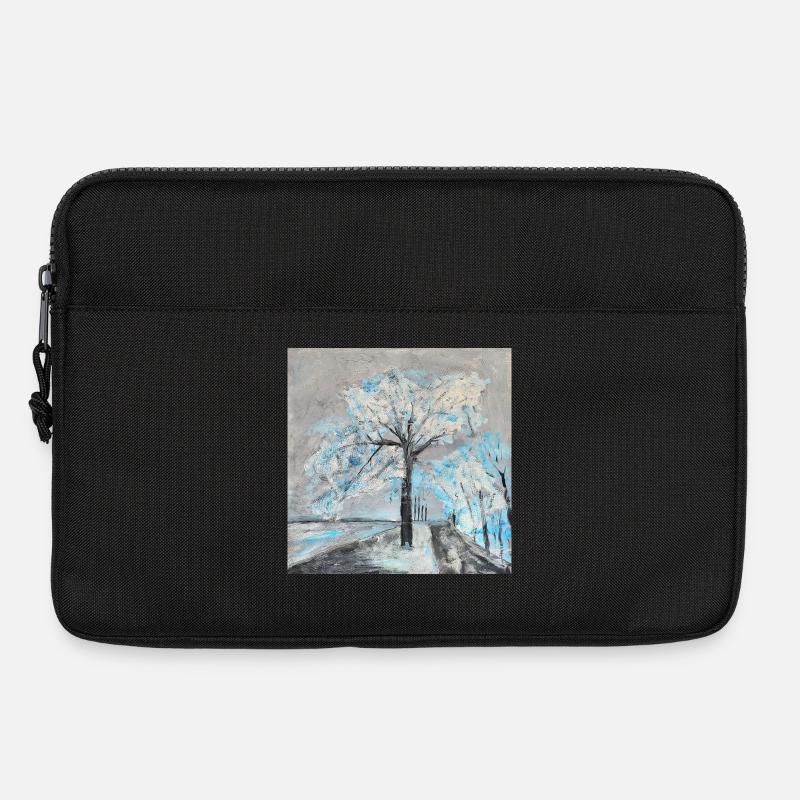 Winterlicher Baum in Aquarellstil - Laptoptasche 13" - Schwarz