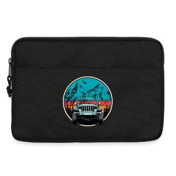 Berg-Jeep-Abenteuer-Illustration - Laptoptasche 13" - Schwarz - Vorne