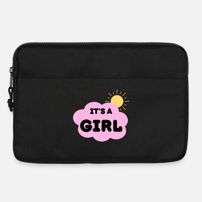Es Ist Ein Mädchen, Baby Schwangerschaft Offenbarung Rosa Wolke - Laptoptasche 13" - Schwarz