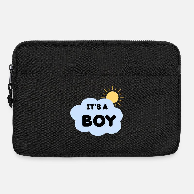 Durchsage Geburtsjunge Cloud Sun, es ist ein Junge - Laptoptasche 13" - Schwarz