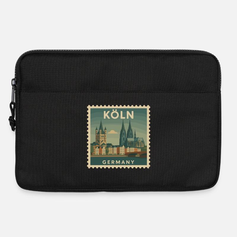Köln Souvenir Briefmarke - Laptoptasche 13" - Schwarz
