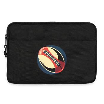 Rugby Ball Graphic - Laptop bag 13" - black - Front