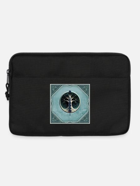 Teal Harmony, Mystical Tree of Life - Laptop bag 13" - black