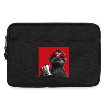 Sloth with sunglasses and espresso maker - Laptop bag 13" - black - Front