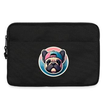 French Bulldog with Pastel Cap - Laptop bag 13" - black - Front