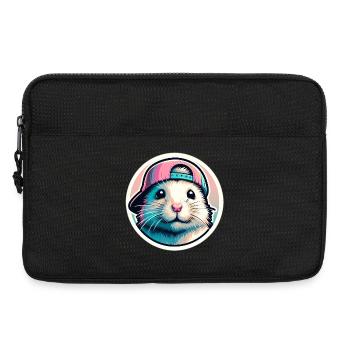 Hamster with cap in pastel - Laptop bag 13" - black - Front