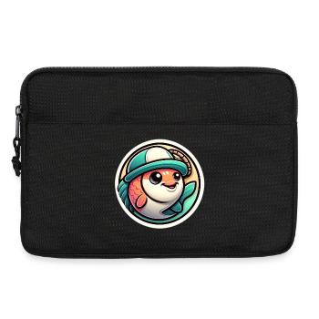 Poisson au chapeau de pêcheur - Sacoche pour ordinateur portable 13 pouces - noir - Devant