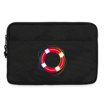 Lifebuoy with rainbow rope – maritime symbol - Laptop bag 13" - black - Front