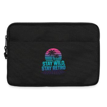 Bleib wild, bleib retro Palmen Neon - Laptoptasche 13" - Schwarz - Vorne