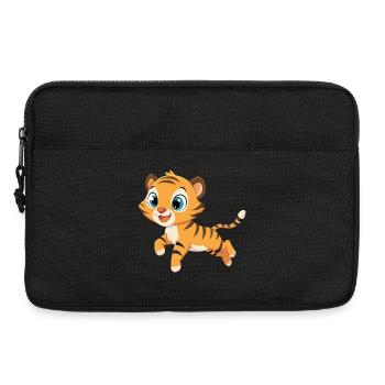 Verspieltes Tigerbaby mit großen Augen - Laptoptasche 13" - Schwarz - Vorne