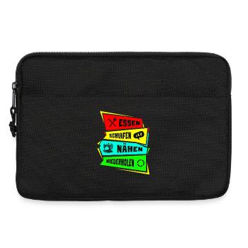 Essen. Schlafen. Nähen. Wiederholen. - Laptoptasche 13" - Schwarz - Vorne