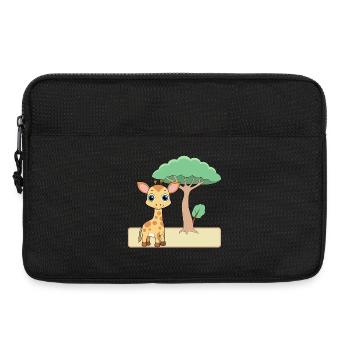 Bébé girafe mignonne près d’un arbre (v02) - Sacoche pour ordinateur portable 13 pouces - noir - Devant
