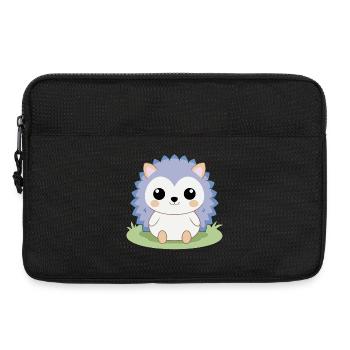 Baby hedgehog sitting in the garden - Laptop bag 13" - black - Front