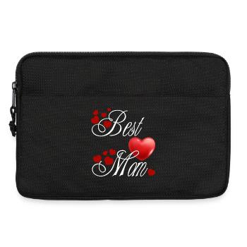 Beste Mama, Kalligraphie mit roten Herzen - Laptoptasche 13" - Schwarz - Vorne