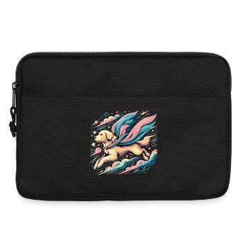 Super chien Golden Retriever Goldie Cape cadeau - Sacoche pour ordinateur portable 13 pouces - noir - Devant
