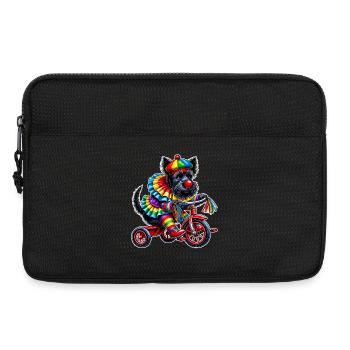 Clown Terrier on Tricycle - Laptop bag 13" - black - Front