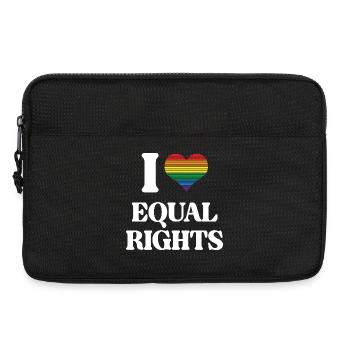 Mois de la fierté LGBTQ - J’aime l’égalité des droits - Sacoche pour ordinateur portable 13 pouces - noir - Devant