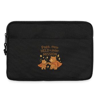 Papa, mein Held in jeder Mission - Laptoptasche 13" - Schwarz - Vorne